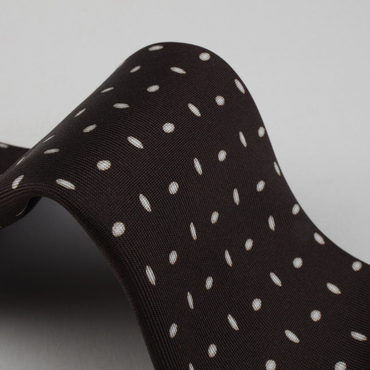 Brown Dotted Silk Tie - Stenströms - Boutique Jacques Last Call