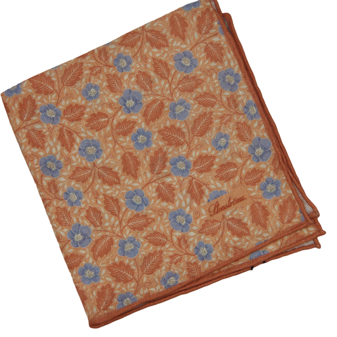 Orange & Blue Floral Linen Hankie - Stenströms - Boutique Jacques Last Call