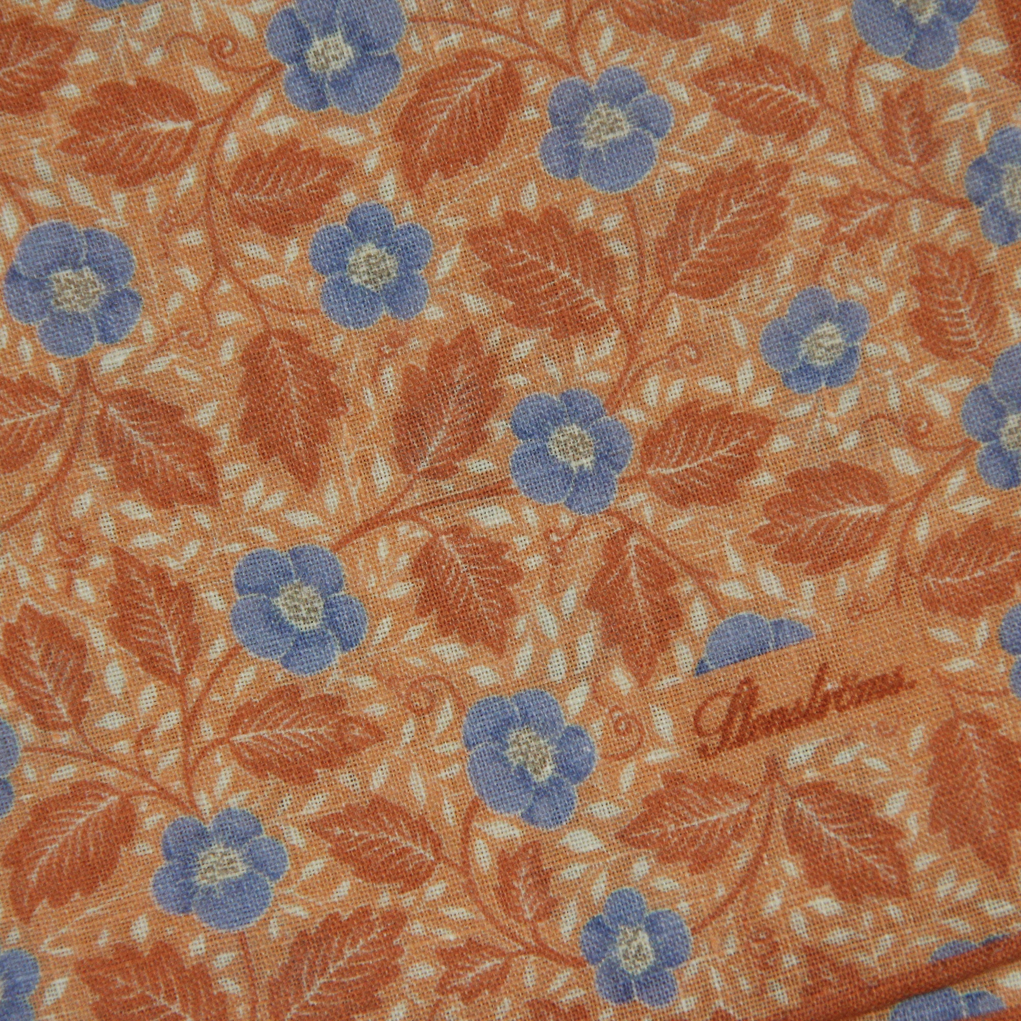 Orange & Blue Floral Linen Hankie - Stenströms - Boutique Jacques Last Call