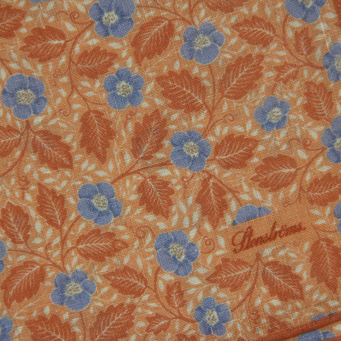 Orange & Blue Floral Linen Hankie - Stenströms - Boutique Jacques Last Call