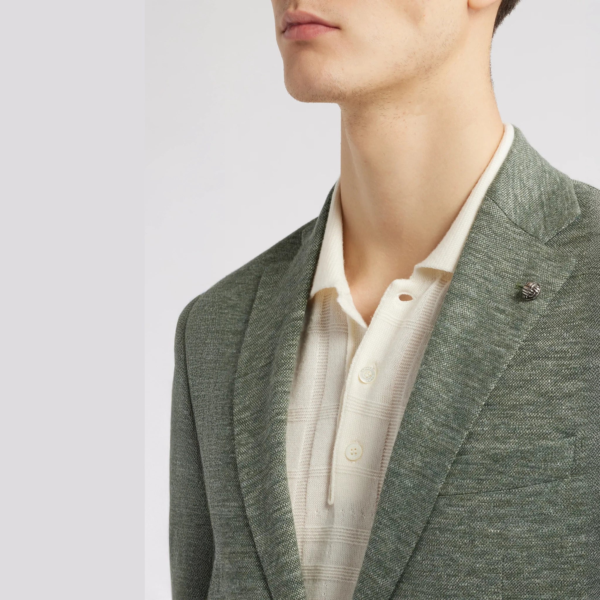 Green Linen-Blend Knit Comfortwear Hartford Contemporary Fit Sport Jacket - Jack Victor - Boutique Jacques International