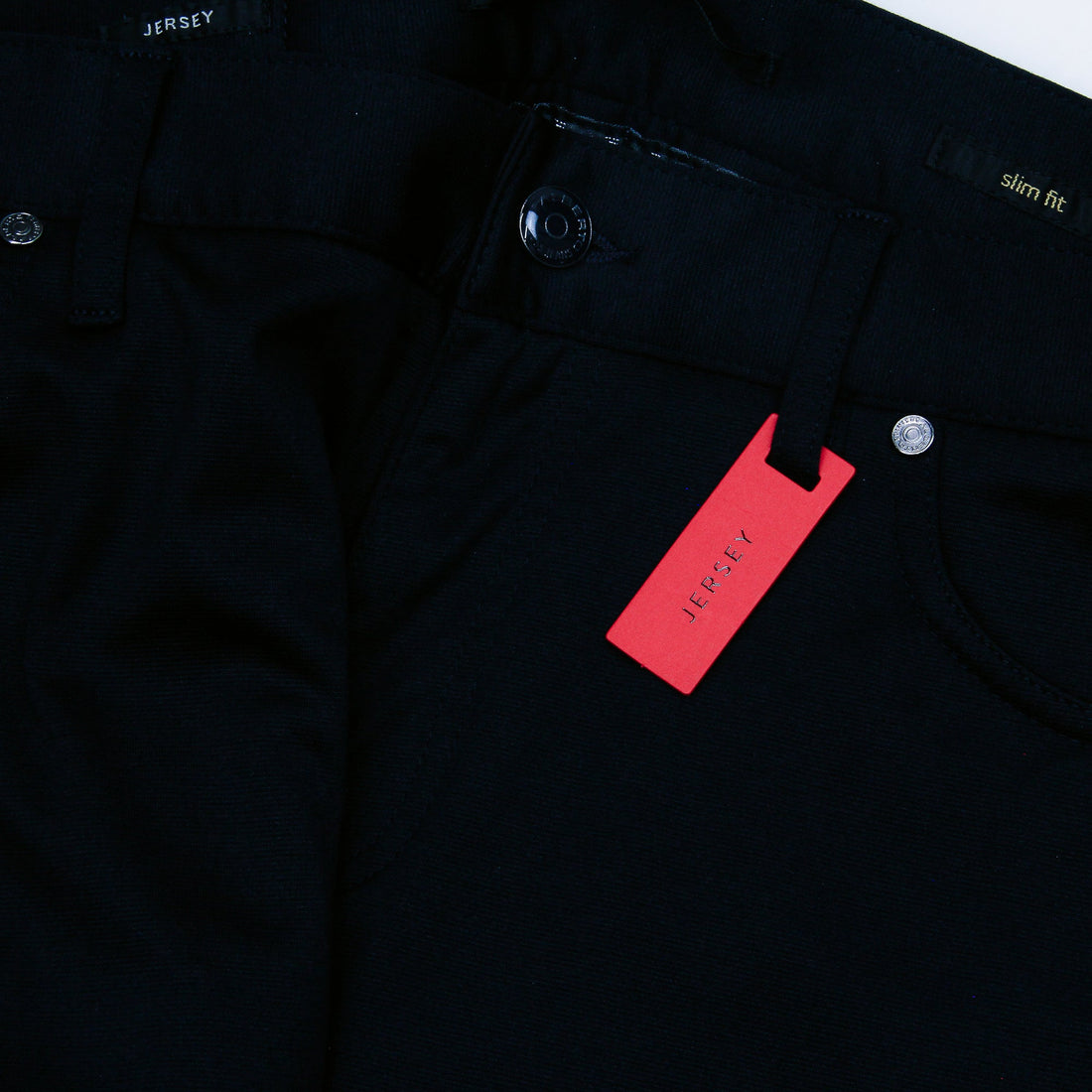 Navy Blue Slim Fit Super Jersey Five-Pocket Pants - ALBERTO