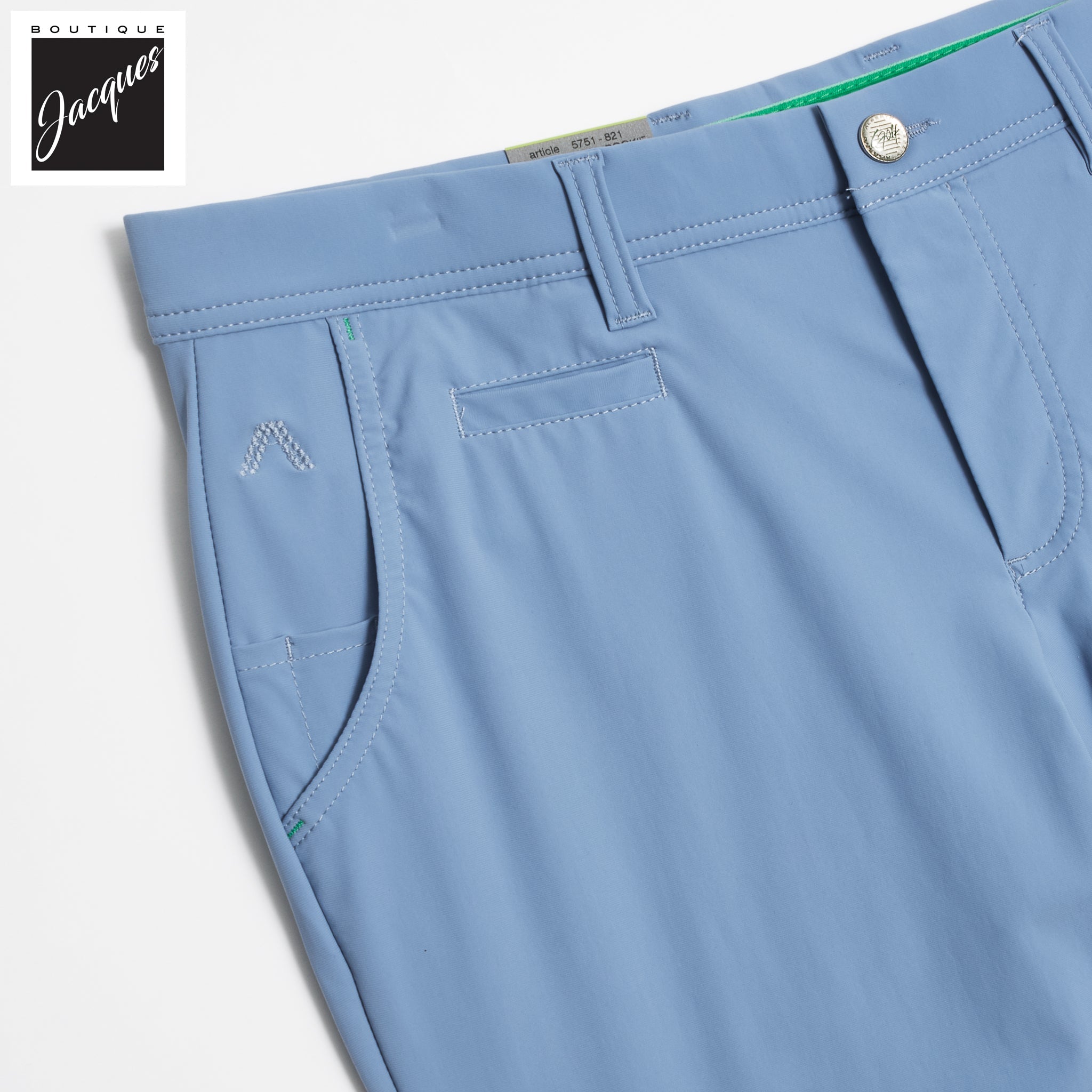 Blue Technical Stretch Fabric Chino-Style Golf Pants - ALBERTO