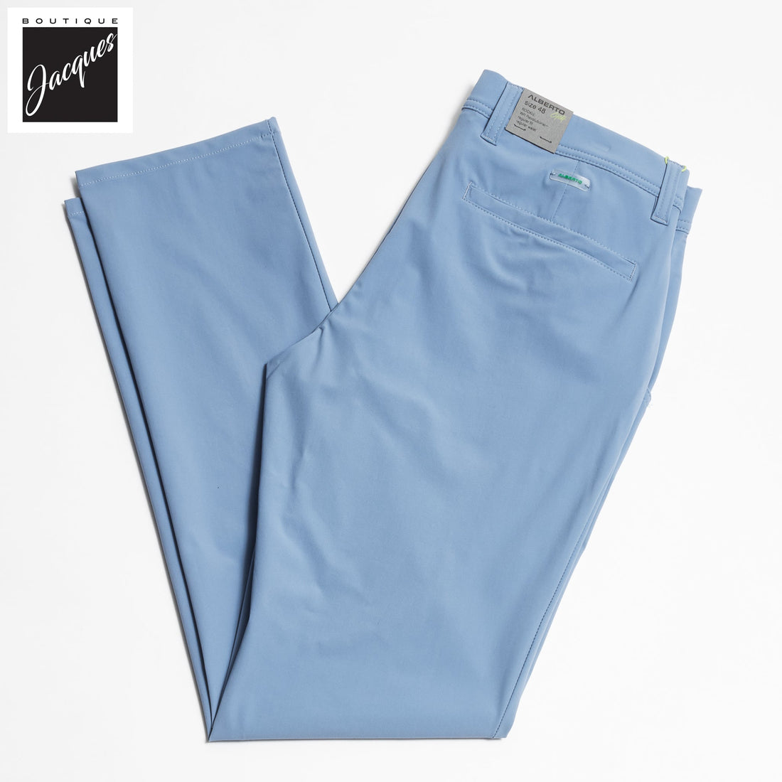 Blue Technical Stretch Fabric Chino-Style Golf Pants - ALBERTO
