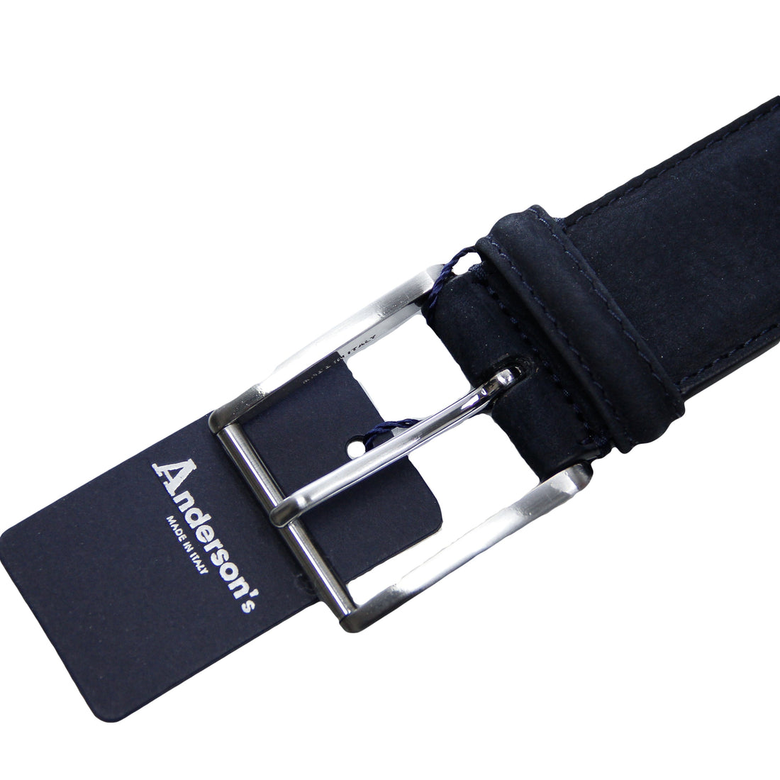 Midnight Blue Nubuck Soft Suede Leather Belt - Anderson's - Boutique Jacques Last Call