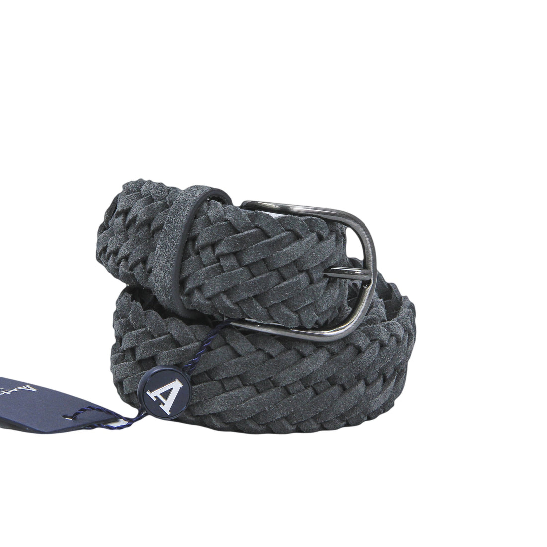 Gray Woven Suede Pin-Buckle Belt - Anderson's