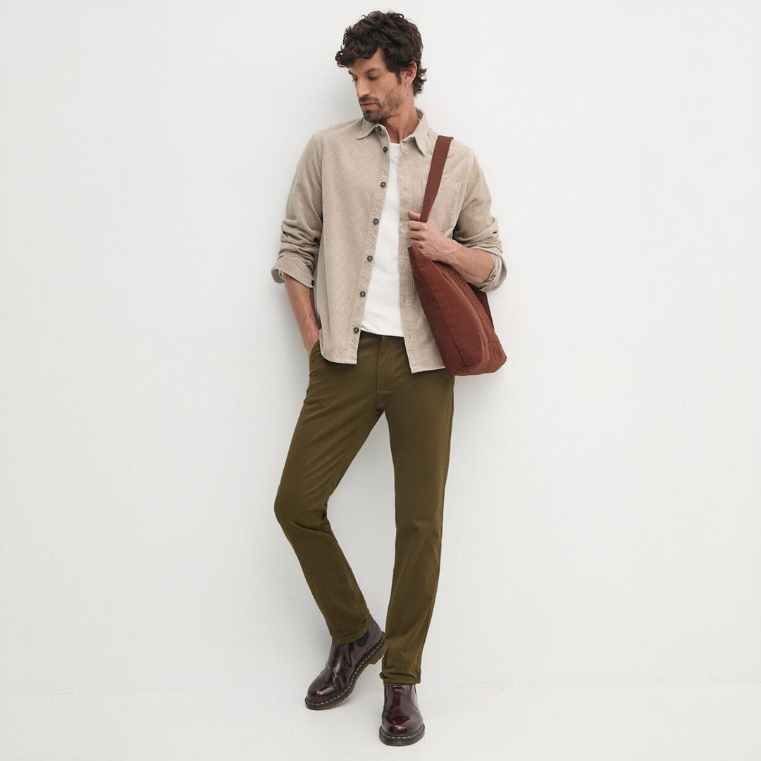 Beige Cotton-Stretch Corduroy Overshirt w/ Moon Badge - Paul & Shark - Boutique Jacques Last Call