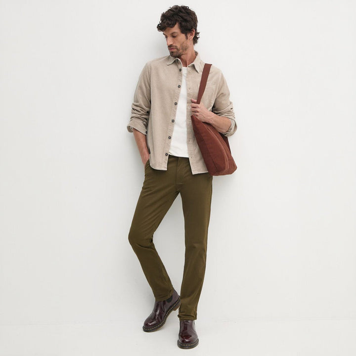 Beige Cotton-Stretch Corduroy Overshirt w/ Moon Badge - Paul & Shark - Boutique Jacques Last Call