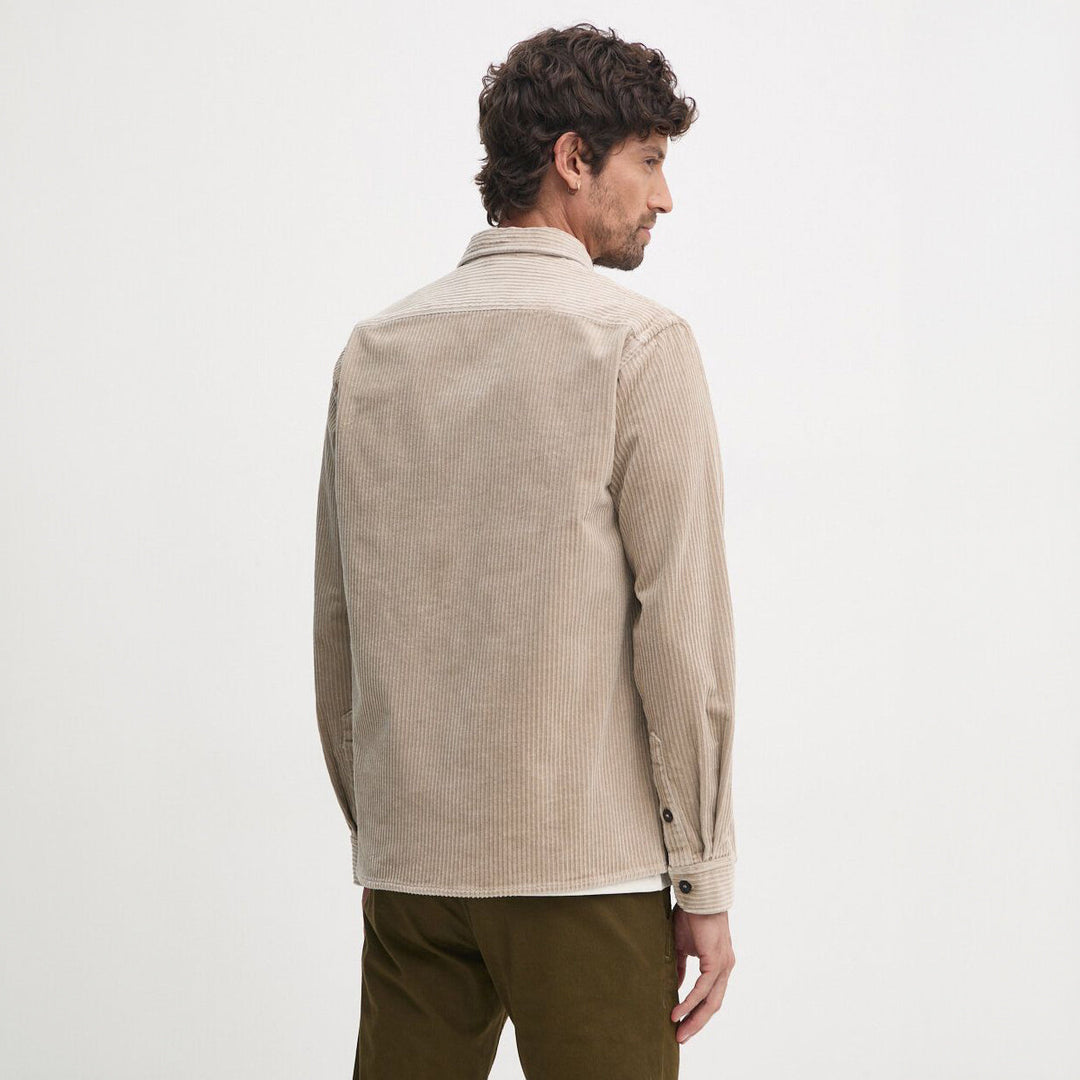 Beige Cotton-Stretch Corduroy Overshirt w/ Moon Badge - Paul & Shark - Boutique Jacques Last Call