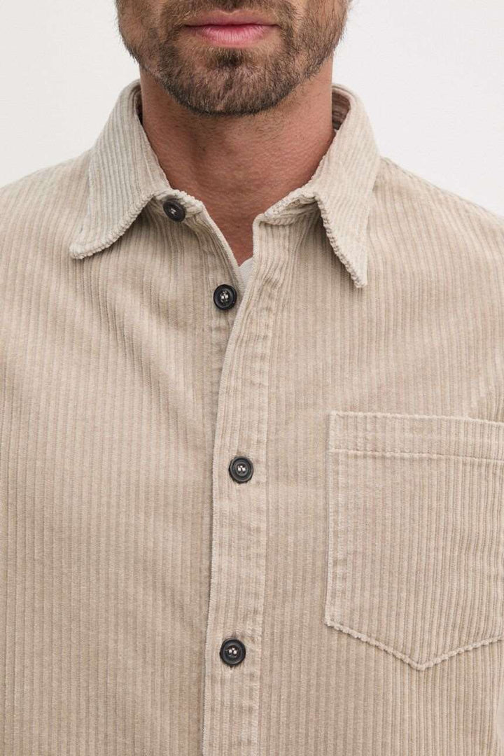 Beige Cotton-Stretch Corduroy Overshirt w/ Moon Badge - Paul & Shark