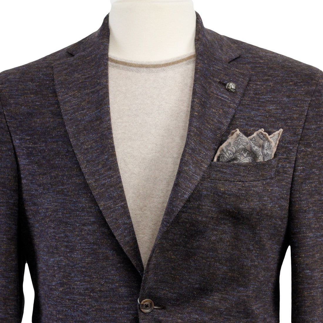 Brown Mélange Wool & Silk Hartford Contemporary Fit Sport Coat - Jack Victor - Boutique Jacques Last Call