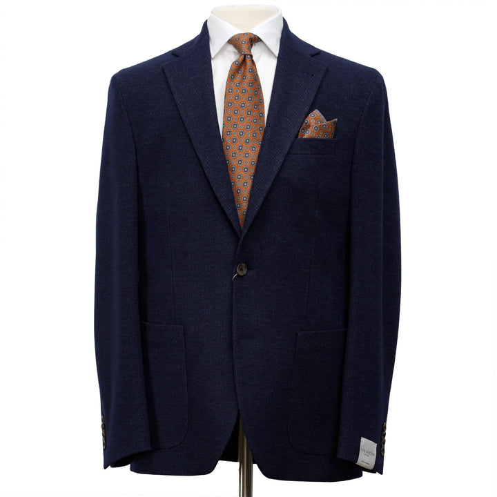 Dark Navy Knit Hampton Contemporary Fit Wool Sport Jacket - Jack Victor
