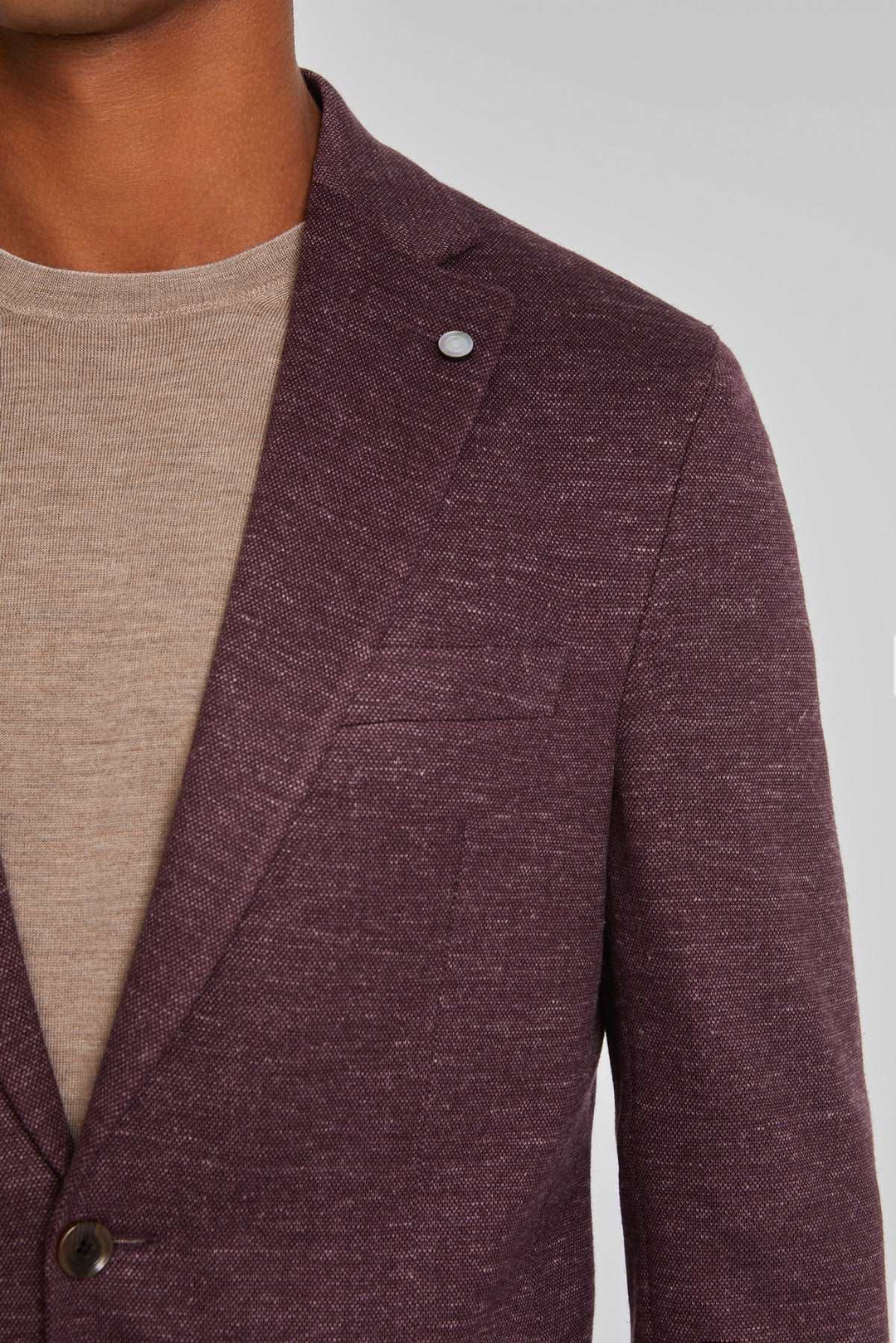 Berry Melange Hartford Contemporary Fit Unconstructed Sport Jacket - Jack Victor