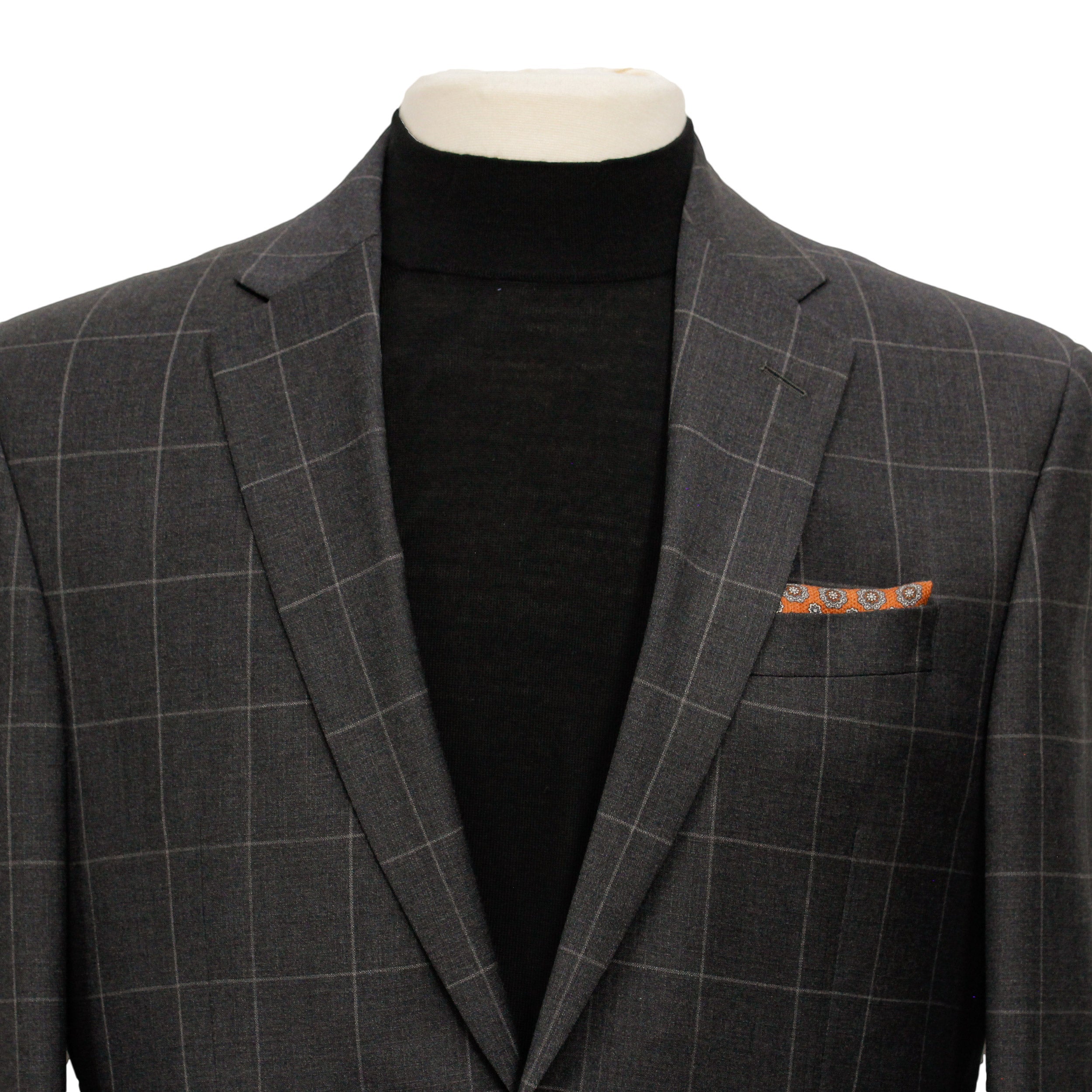 Charcoal Window-pane Check - Fraser Slim Fit Suit Jack Victor - Boutique Jacques Last Call