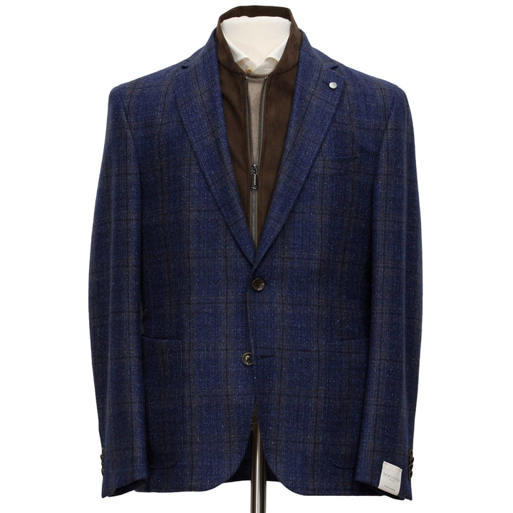 Blue and Brown Cole Classic Fit Hybrid Sport Jacket - Jack Victor