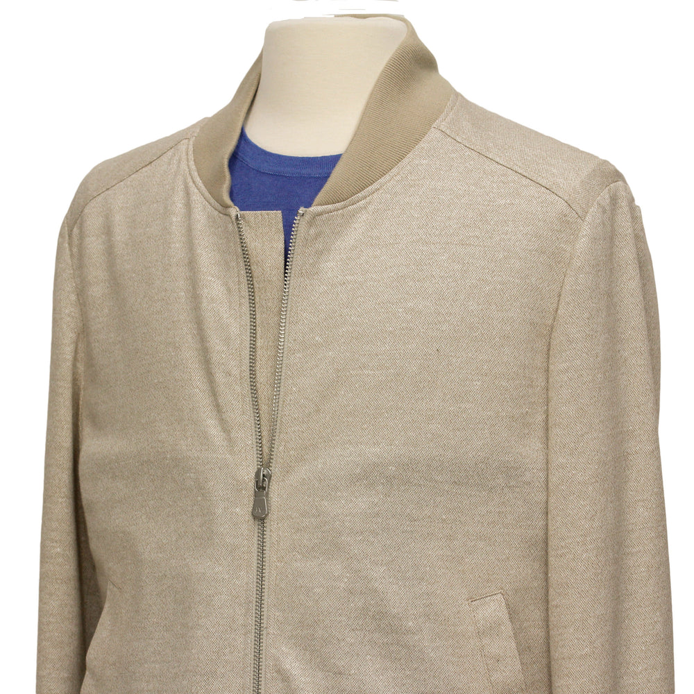 Light Beige Full Zip Bomber Sweater - Jack Victor - Boutique Jacques Last Call