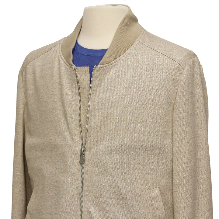Light Beige Full Zip Bomber Sweater - Jack Victor - Boutique Jacques Last Call