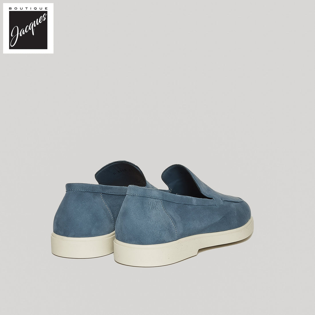 Avio Blue Deer-Skin Suede Unlined Loafers - Fabiano Ricci - Boutique Jacques Last Call