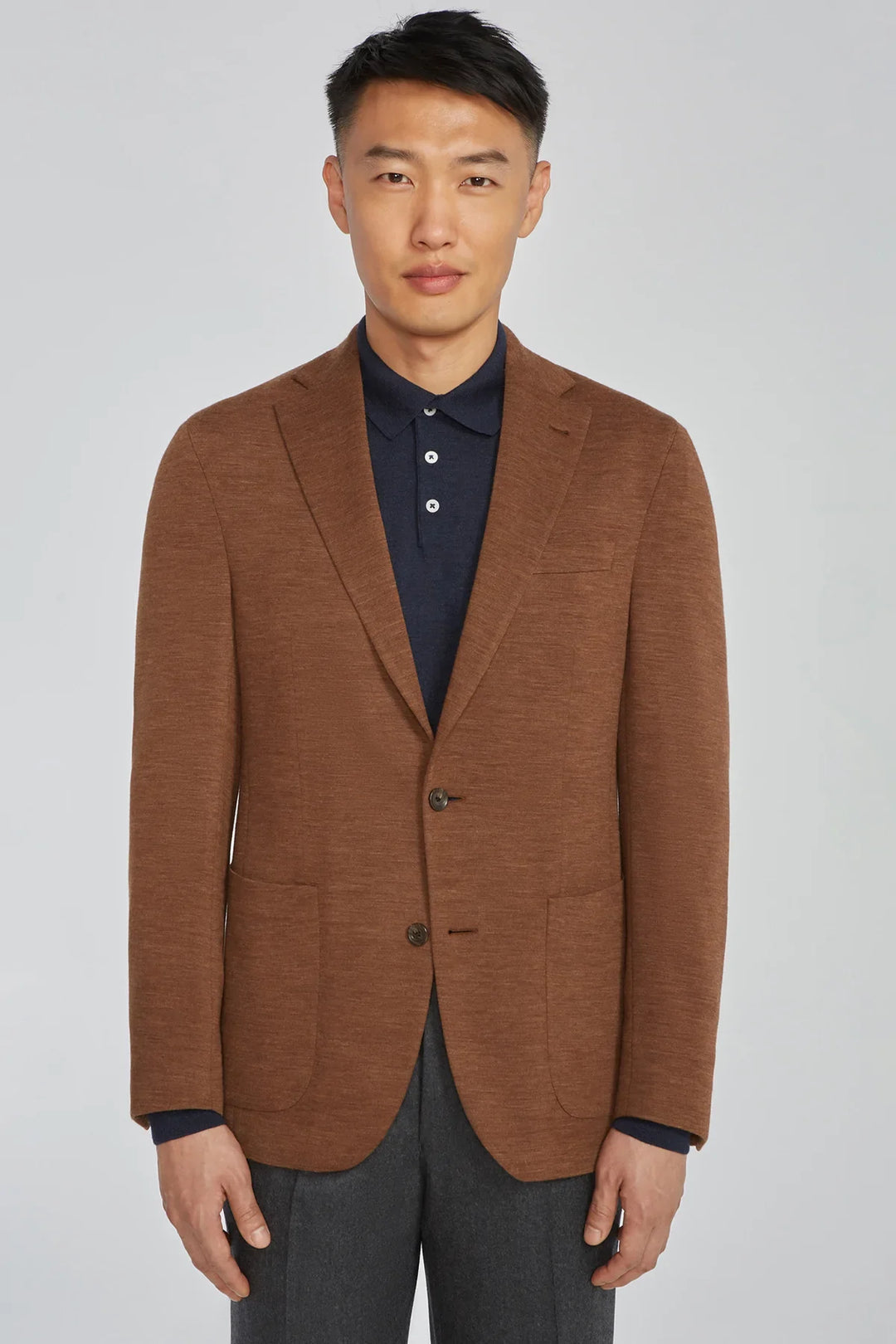 Brown Hartford Contemporary Fit Loro Piana Knit Wool Blazer - Jack Victor