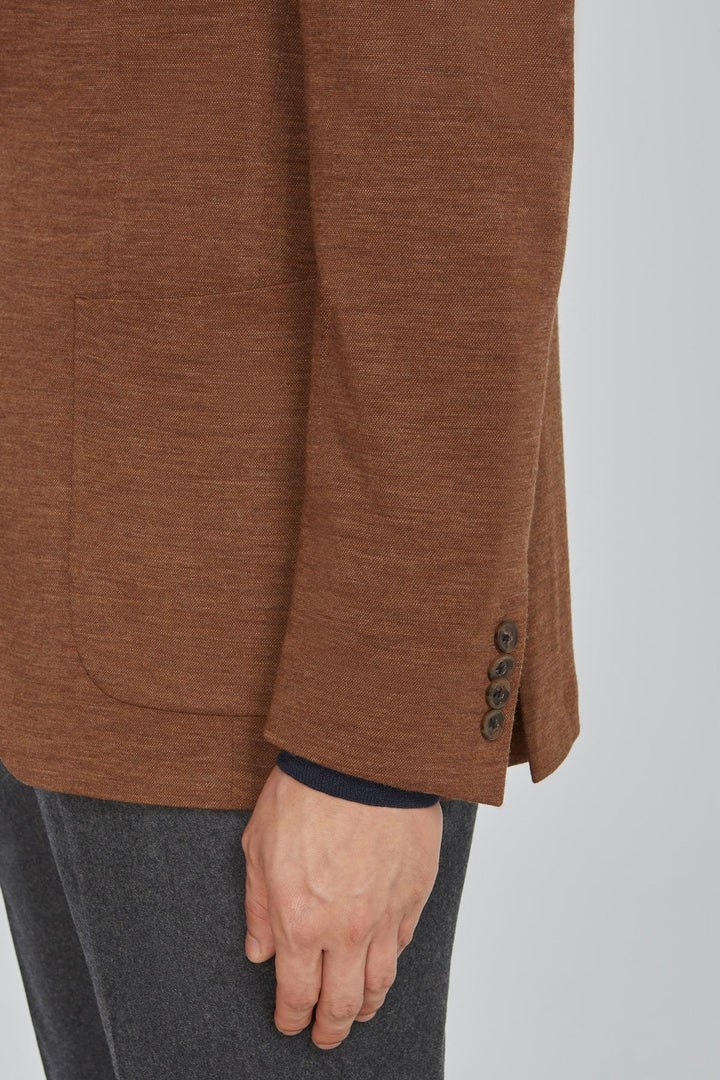 Brown Hartford Contemporary Fit Loro Piana Knit Wool Blazer - Jack Victor