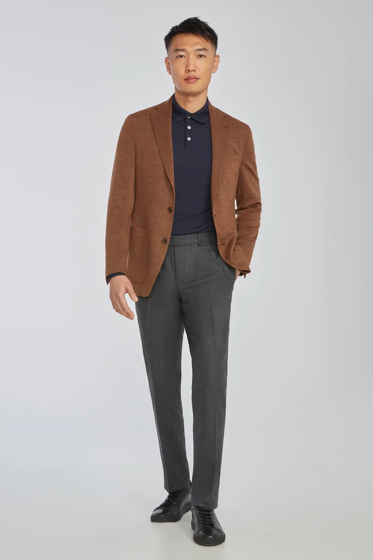 Brown Hartford Contemporary Fit Loro Piana Knit Wool Blazer - Jack Victor - Boutique Jacques Last Call