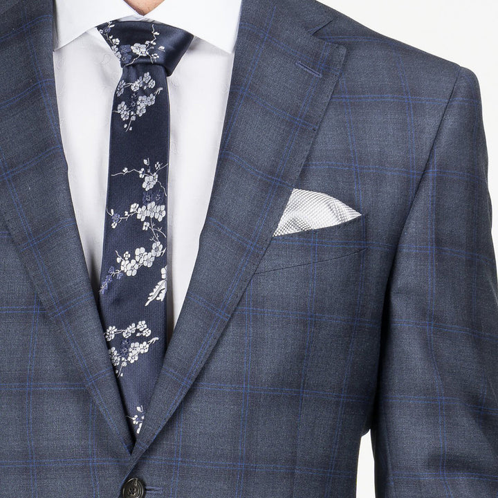 Blue Tonal Check Urban Slim Sartorial Fit Wool Suit - Jack Victor - Boutique Jacques Last Call