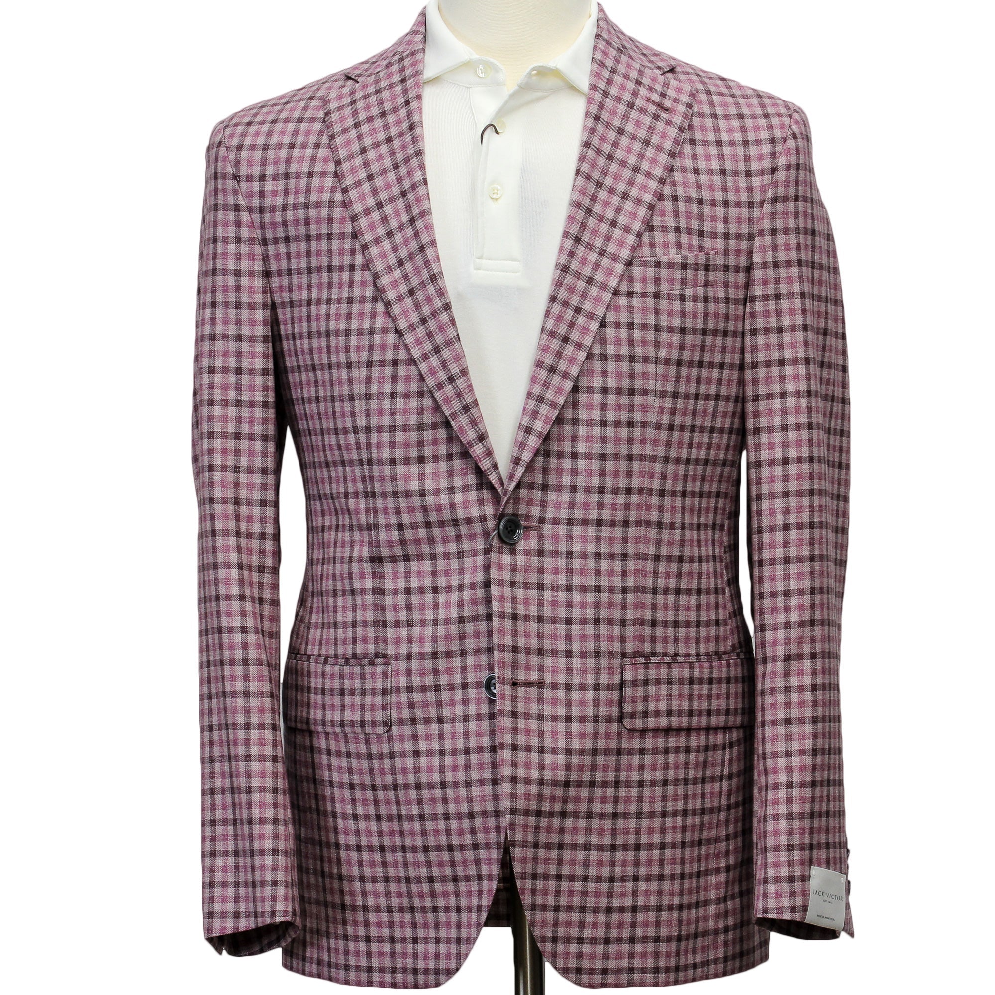 Pink Plaid Dallas Contemporary Fit Sport Jacket - Jack Victor - Boutique Jacques International
