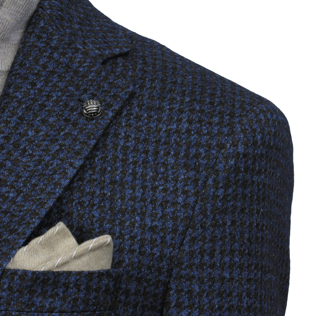 Blue/Brown Houndstooth Silk-Cashmere Hartford Contemporary Sport Jacket - Jack Victor - Boutique Jacques Last Call