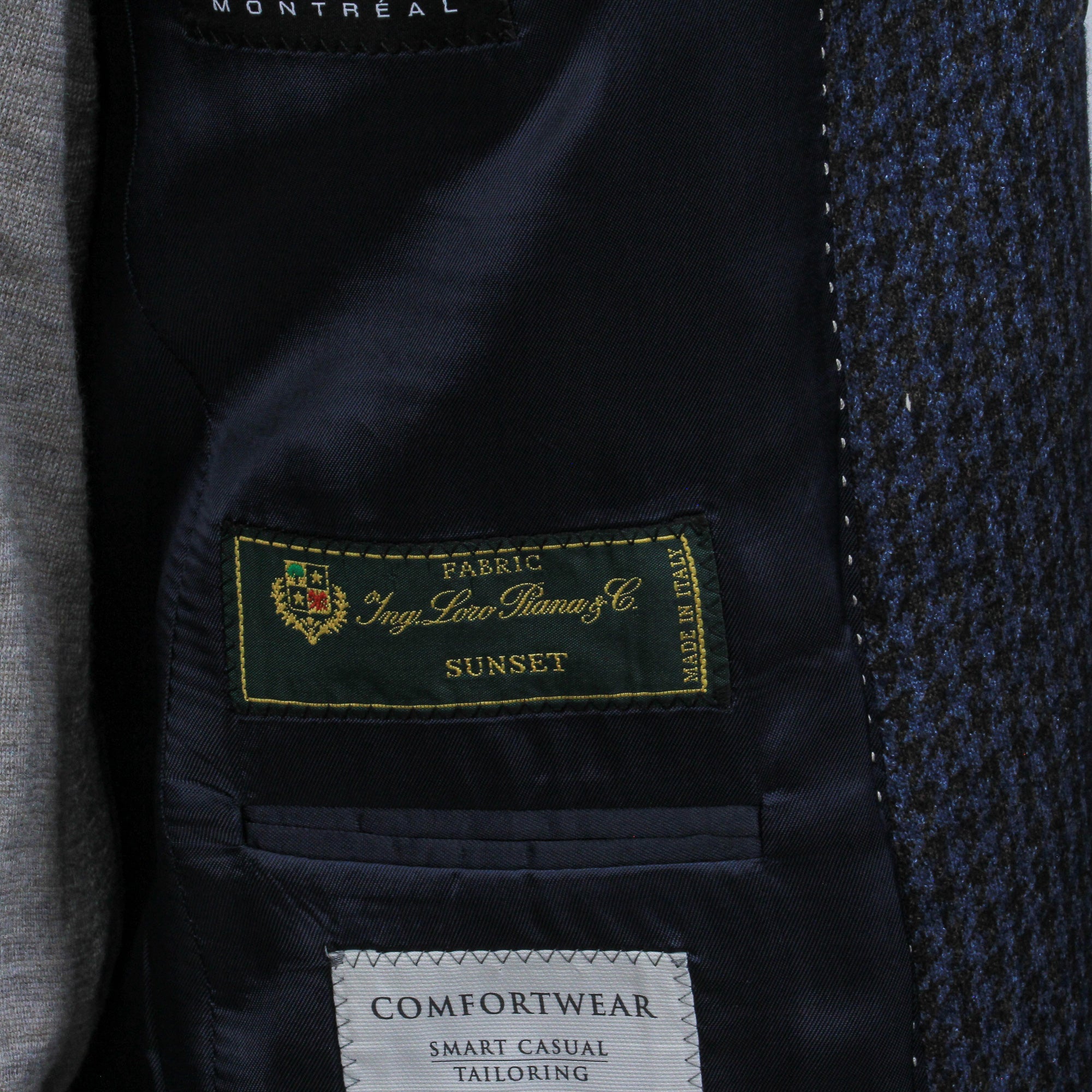 Blue/Brown Houndstooth Silk-Cashmere Hartford Contemporary Sport Jacket - Jack Victor - Boutique Jacques Last Call