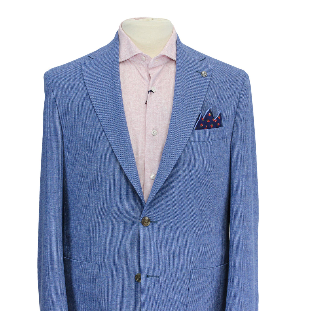 Light Blue Hampton Contemporary Fit Wool-Cotton Sport Jacket - Jack Victor