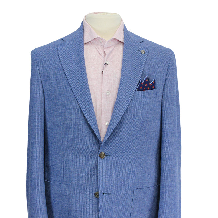 Light Blue Hampton Contemporary Fit Wool-Cotton Sport Jacket - Jack Victor