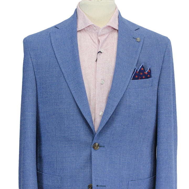 Light Blue Hampton Contemporary Fit Wool-Cotton Sport Jacket - Jack Victor