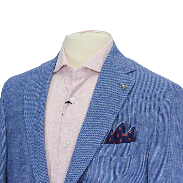 Light Blue Hampton Contemporary Fit Wool-Cotton Sport Jacket - Jack Victor