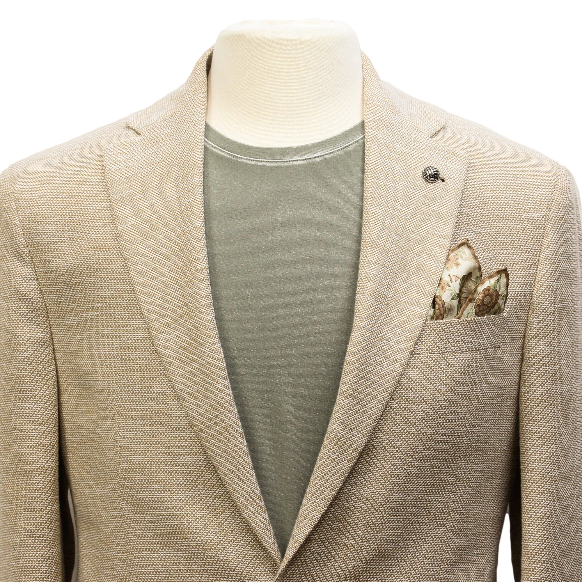 Sand Honeycomb Hampton Contemporary Fit Wool-Linen Sport Jacket - Jack Victor - Boutique Jacques Last Call