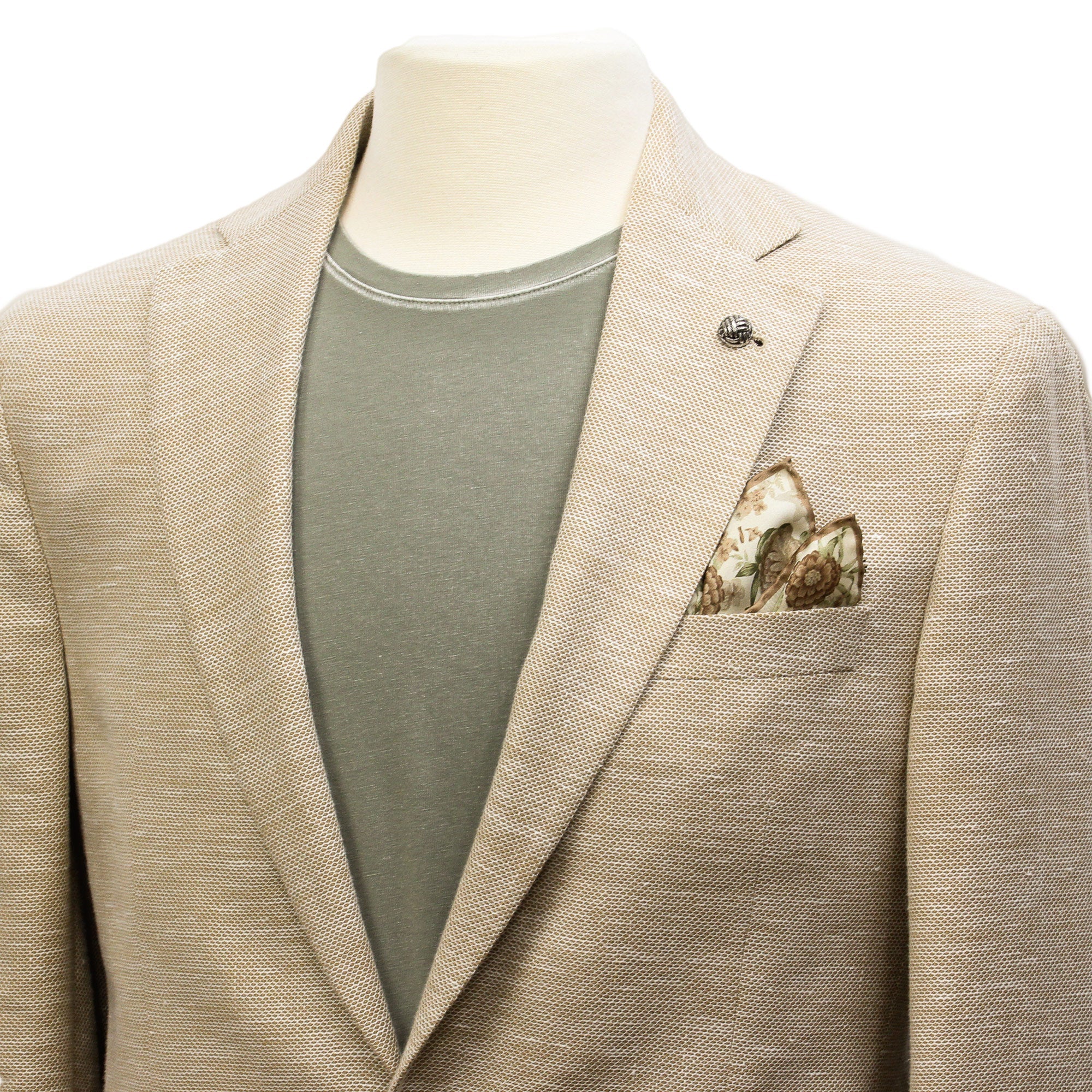 Sand Honeycomb Hampton Contemporary Fit Wool-Linen Sport Jacket - Jack Victor - Boutique Jacques Last Call