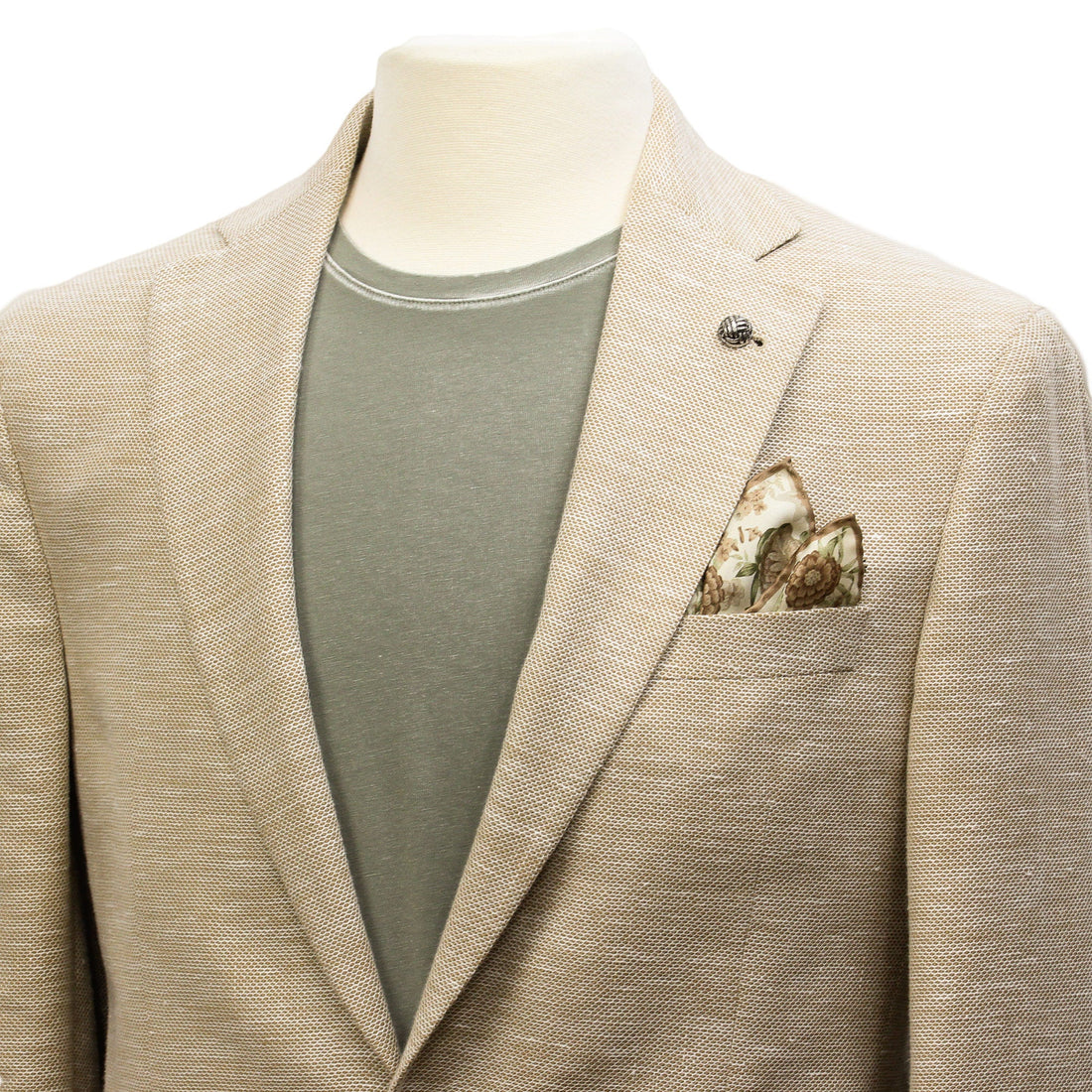 Sand Honeycomb Hampton Contemporary Fit Wool-Linen Sport Jacket - Jack Victor - Boutique Jacques Last Call