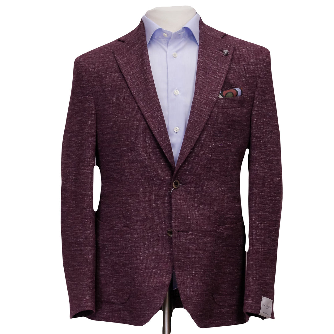 Cranberry Comfortwear Knit Hartford Contemporary Fit Unconstructed Sport Coat - Jack Victor