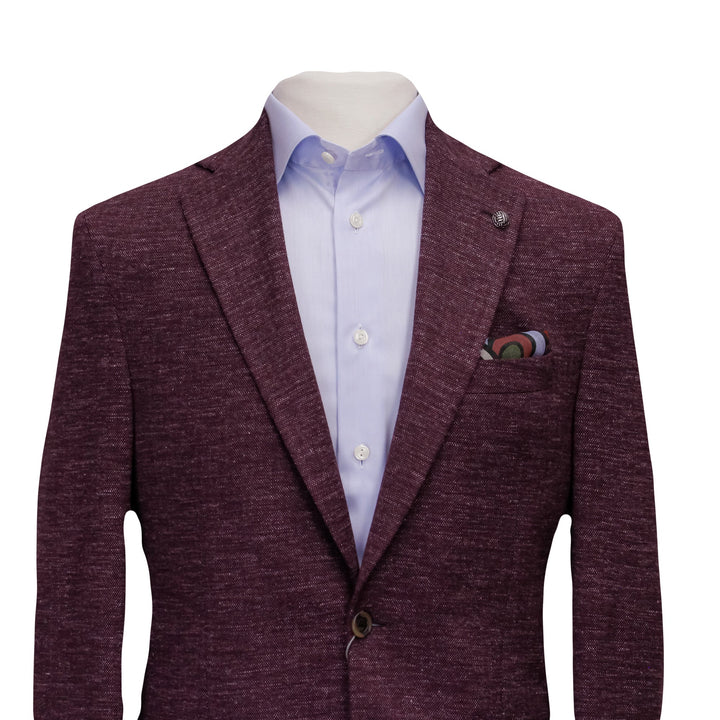 Cranberry Comfortwear Knit Hartford Contemporary Fit Unconstructed Sport Coat - Jack Victor