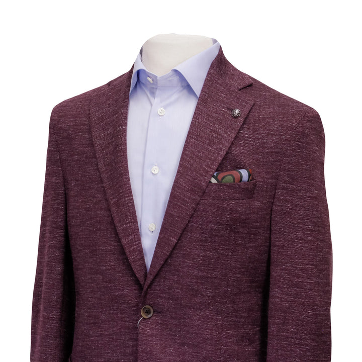 Cranberry Comfortwear Knit Hartford Contemporary Fit Unconstructed Sport Coat - Jack Victor