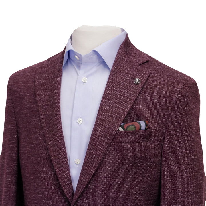 Cranberry Comfortwear Knit Hartford Contemporary Fit Unconstructed Sport Coat - Jack Victor