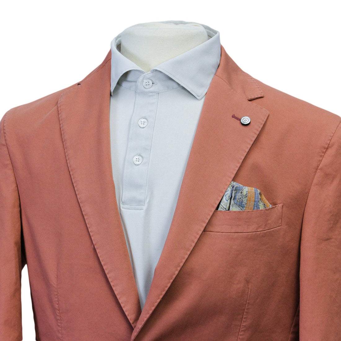 Coral Orange Eames Modern Fit Unconstructed Cotton Stretch Jacket - Jack Victor - Boutique Jacques Last Call