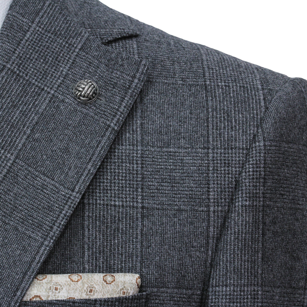 Gray Plaid Milled Reda Wool Essence Modern Fit Suit