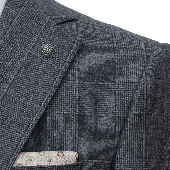 Gray Plaid Milled Reda Wool Essence Modern Fit Suit