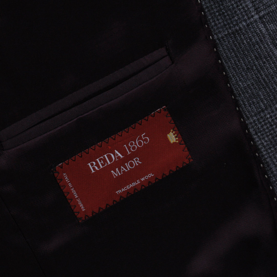 Gray Plaid Milled Reda Wool Essence Modern Fit Suit