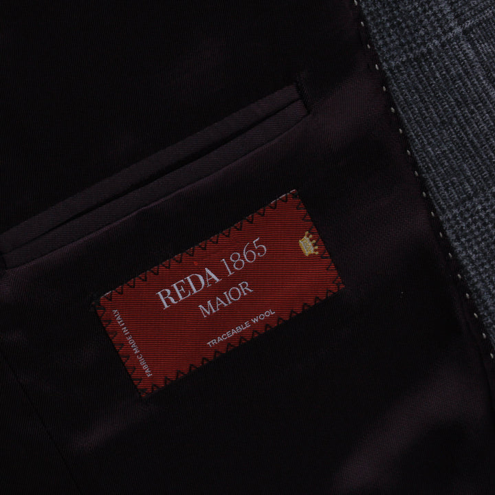 Gray Plaid Milled Reda Wool Essence Modern Fit Suit
