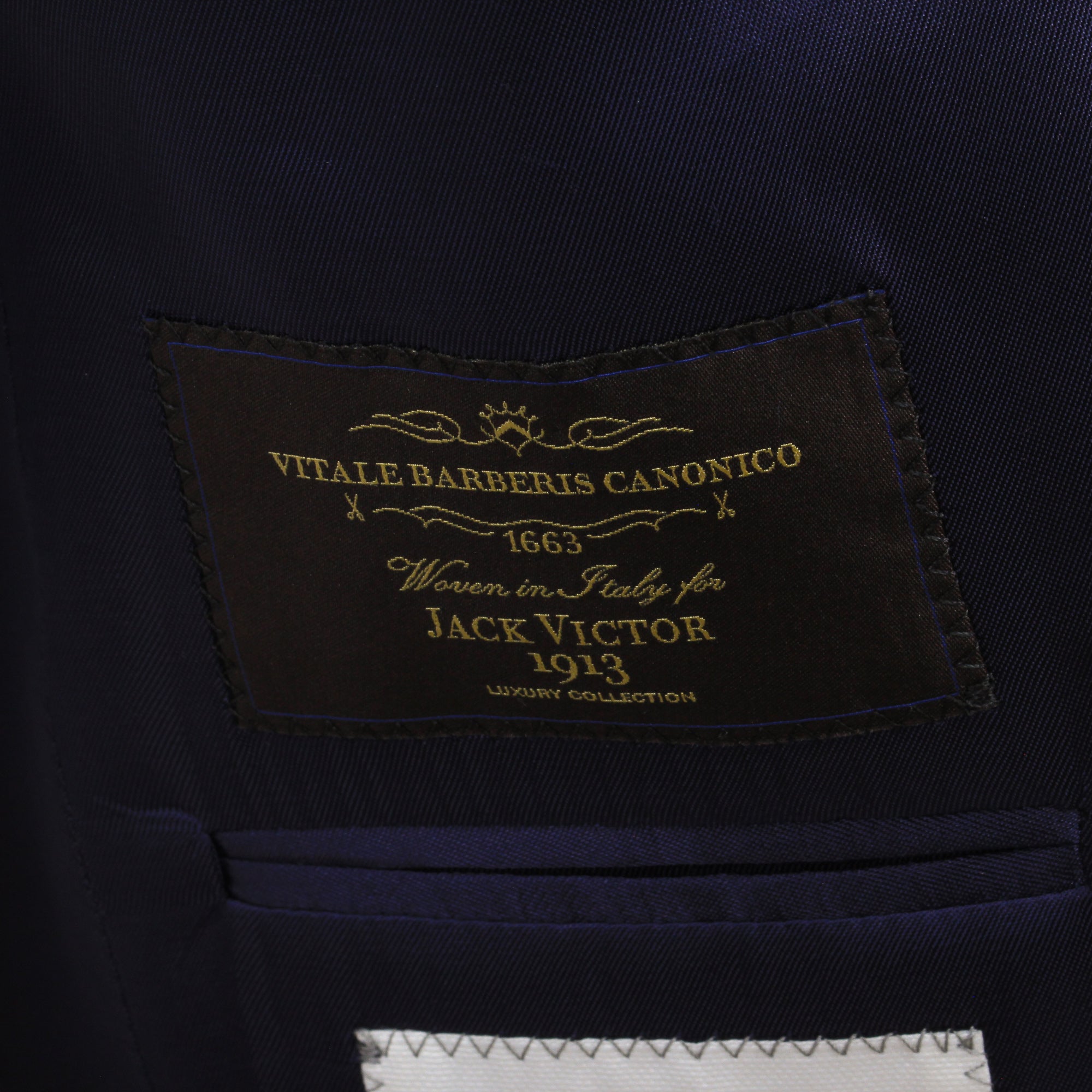 Navy Glen Check Vitale Barberis Wool Essence Modern Fit Suit - Jack Victor 1913
