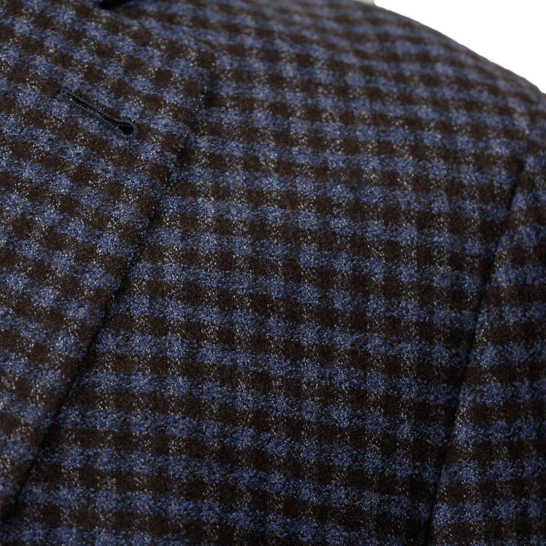 Blue and Brown Microcheck Morton Contemporary Fit Sport Coat - Jack Victor