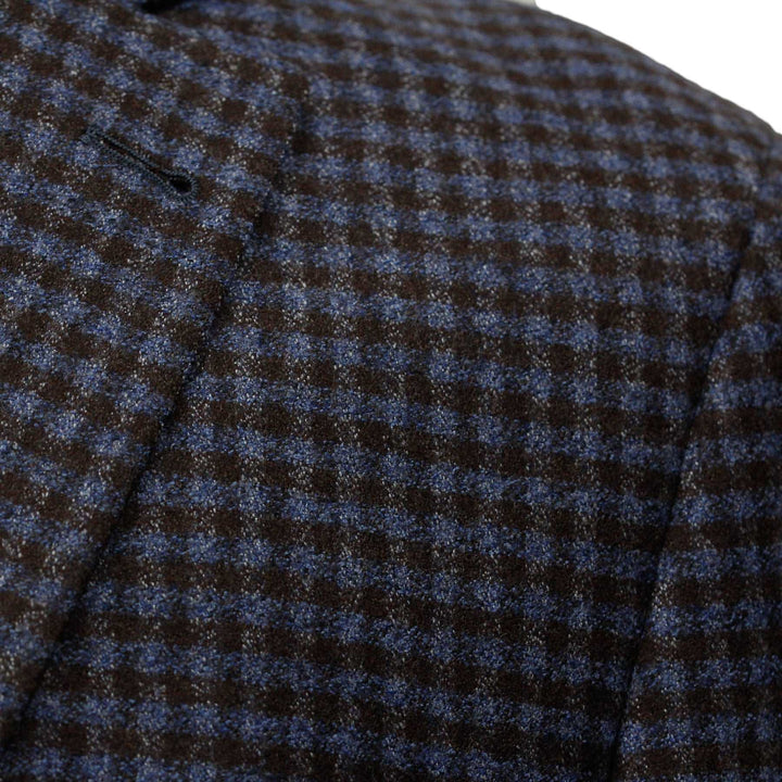 Blue and Brown Microcheck Morton Contemporary Fit Sport Coat - Jack Victor