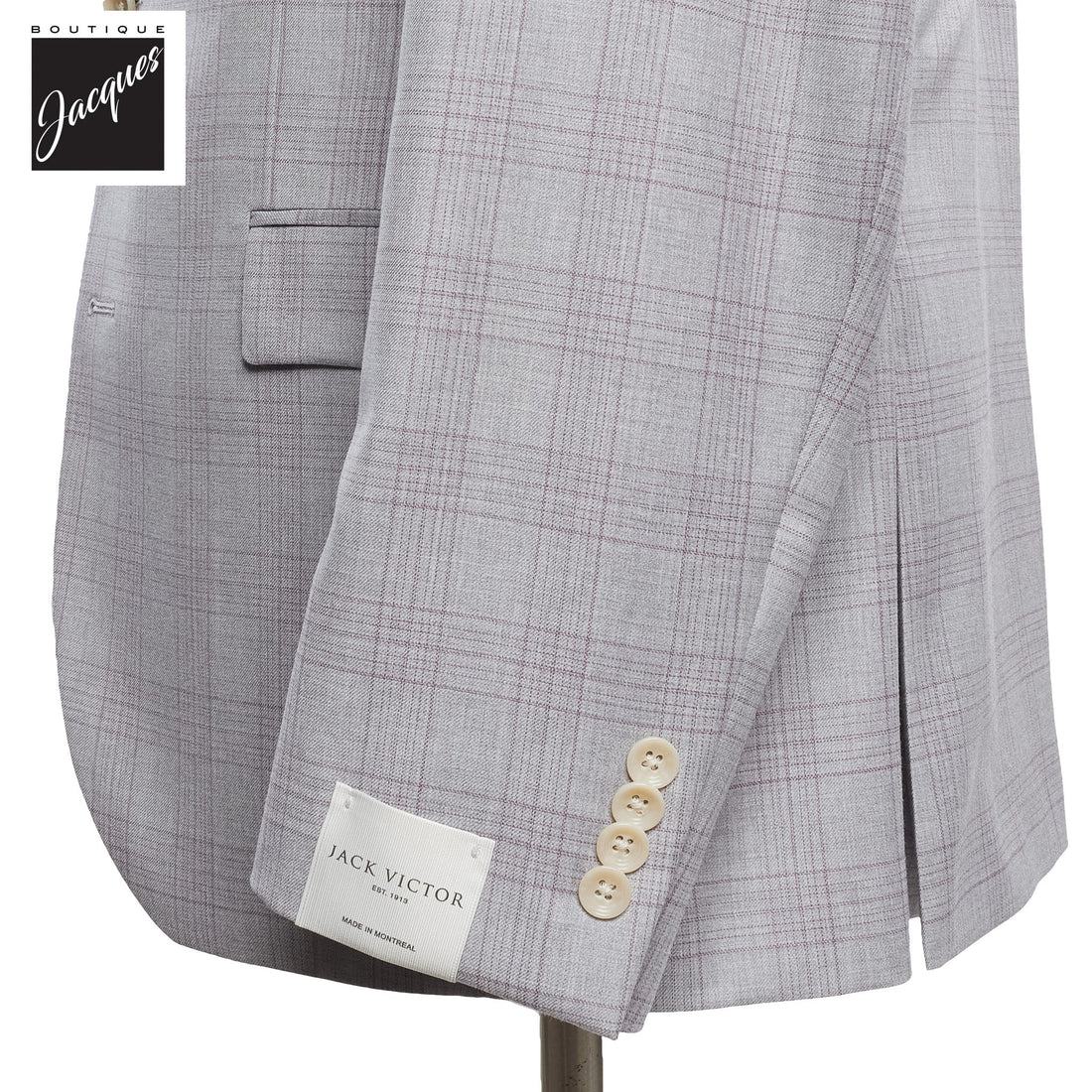 Light Gray with Lavender Check Esprit Modern Fit Wool Suit - Jack Victor