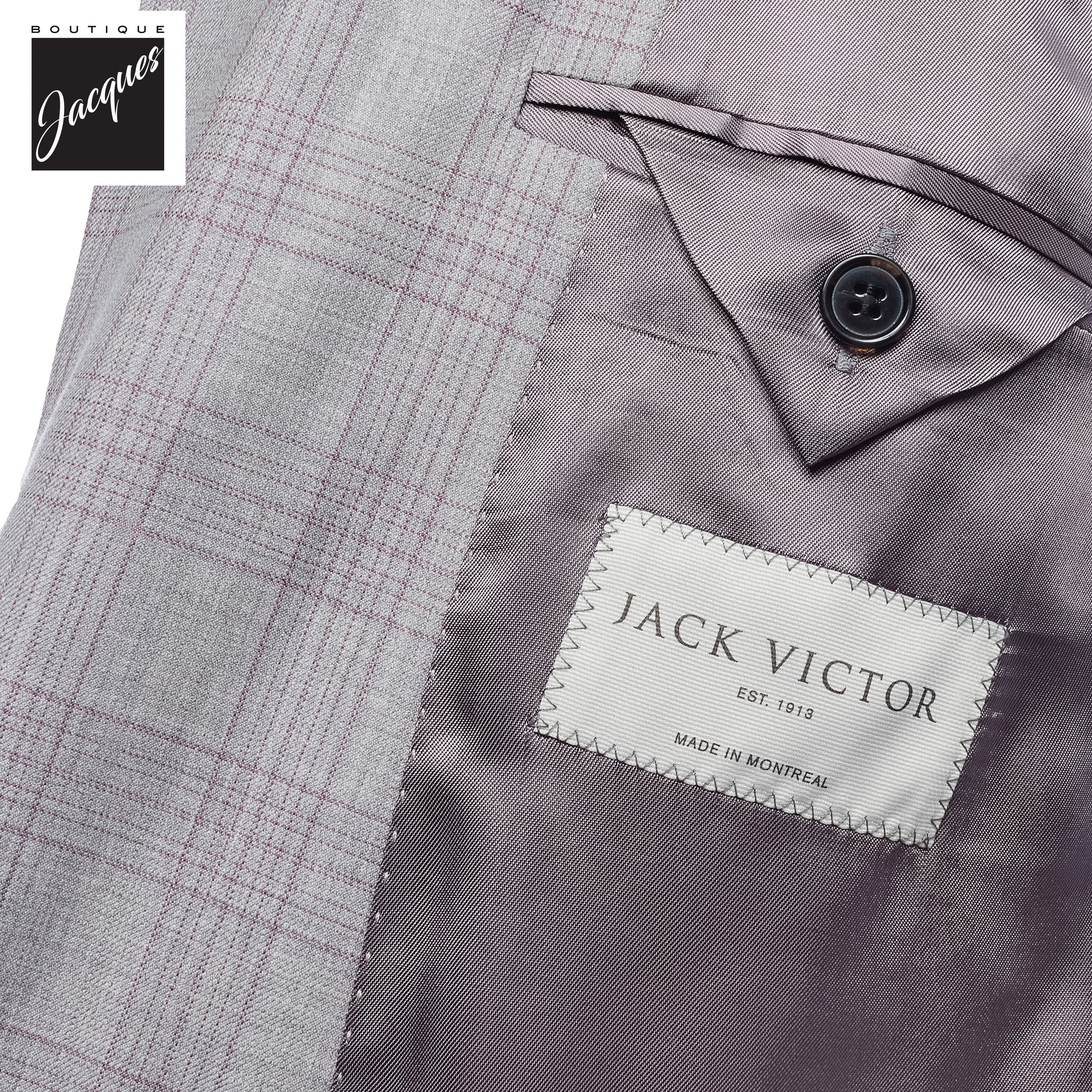 Light Gray with Lavender Check Esprit Modern Fit Wool Suit - Jack Victor